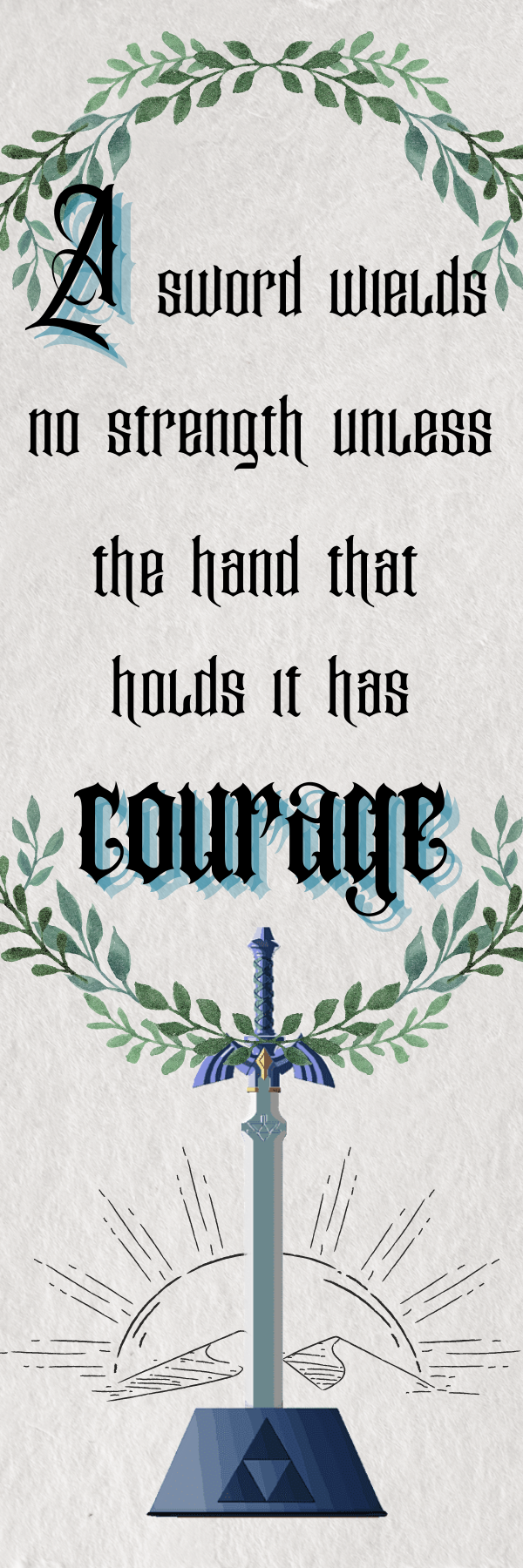 The Legend of Zelda Inspired Courage Bookmark