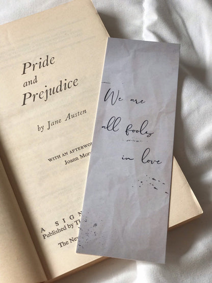 Pride & Prejudice Inspired bookmark